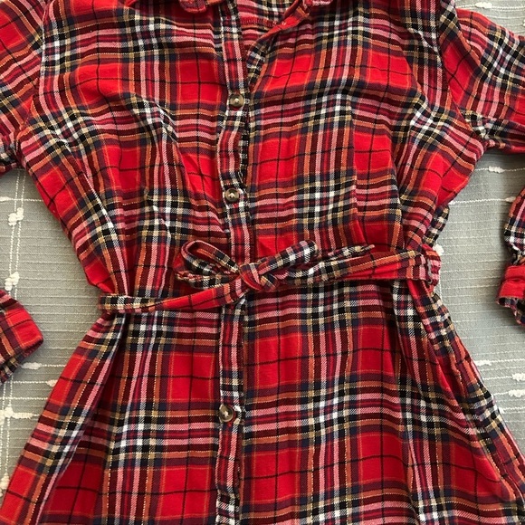 H&M Red Plaid Kids Shirt Dress size 6x - Picture 3 of 5